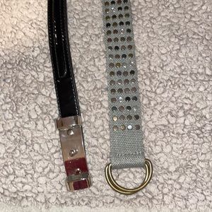 Set of two belts green and black